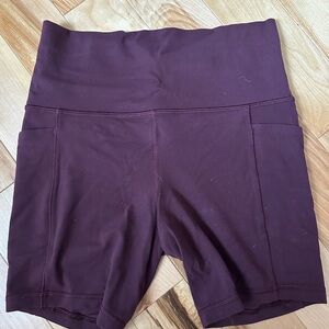 Athleta High-Waisted Purple Biker Shorts
